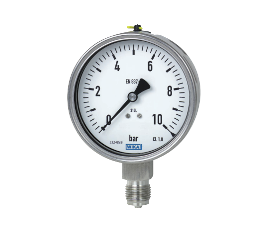 WIKA G 1/4 Analogue Pressure Gauge 40bar Bottom Entry, 9020799, 0bar min., 233.50