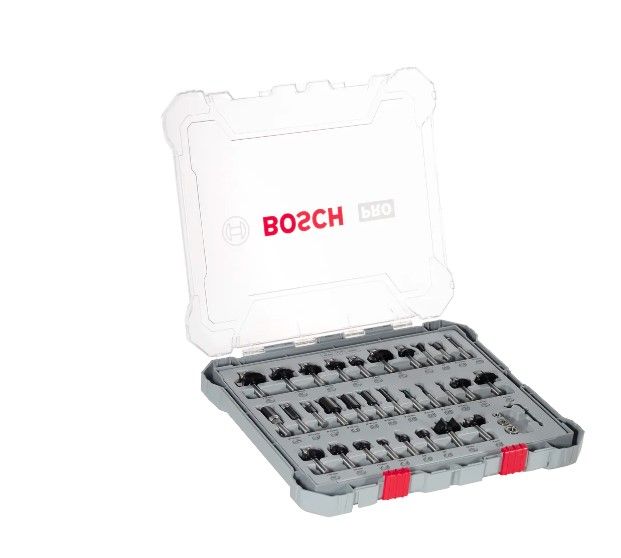BOSCH PRO ROUTER BIT MIXED SET, SHANK 6 MM, 30 PCS (2607017474)