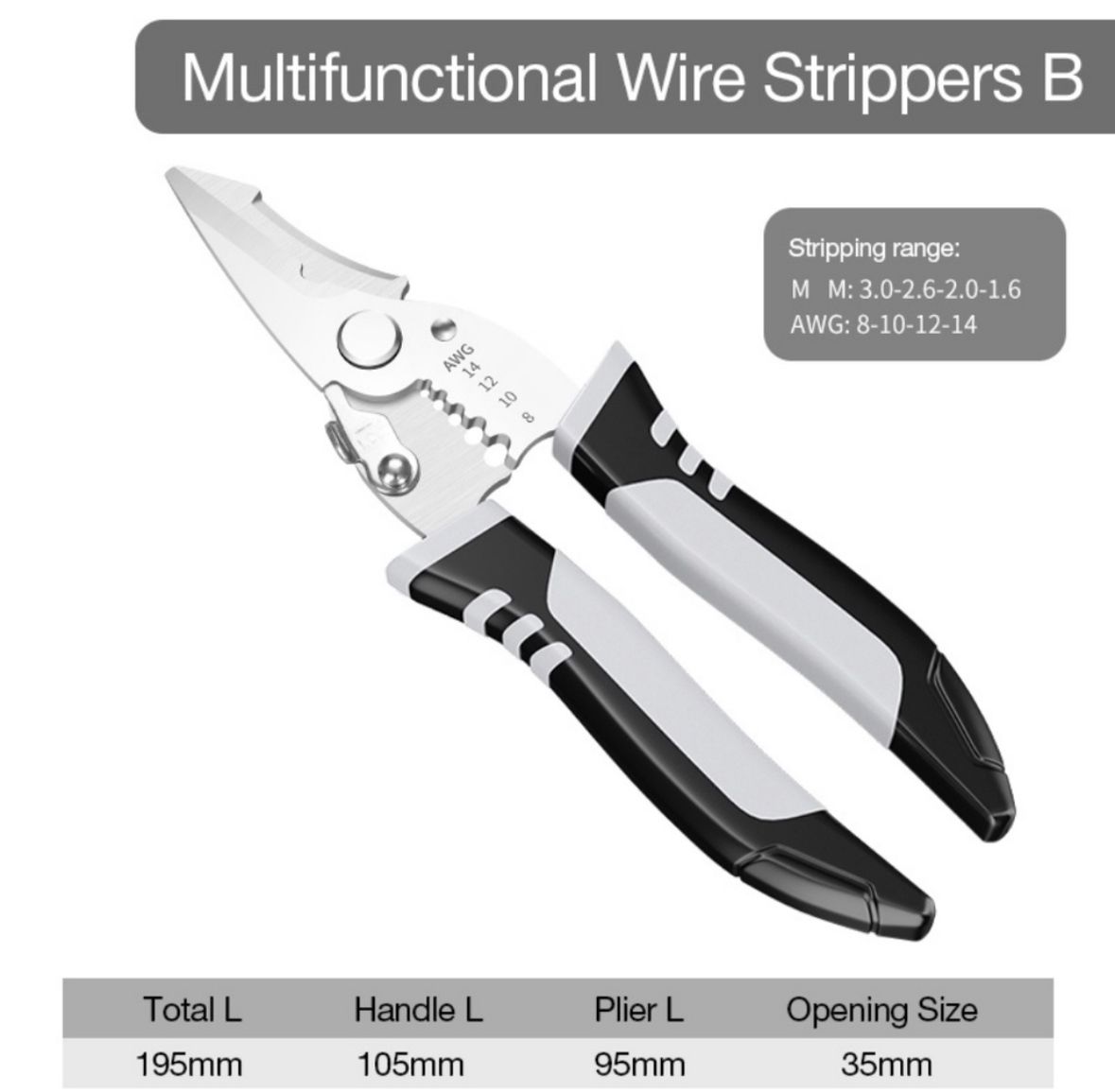 QS MULTITOOL PLIERS CRIMPING STRIPPING ELECTRICAL CABLE