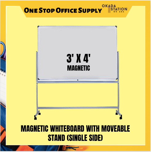 Whiteboard Magnetic Whiteboard With Moveable Stand 3' x 4' / Whiteboard / Magnetic Whiteboard / Stand / Whiteboard with Moveable Stand