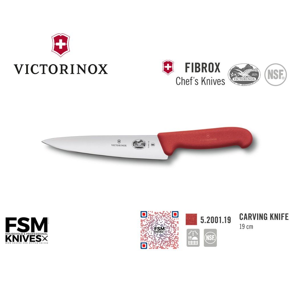 Victorinox *Victorinox 5.2063.20 Fibrox Chef 20cm Rigid Extra Wide Carving Knife