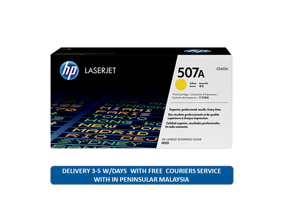 HP 507A Yellow Original LaserJet Toner Cartridge (CE402A)