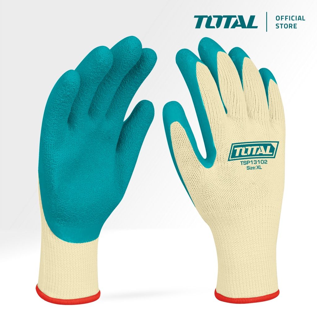 TOTAL LATEX GLOVES (XL) FOR HEAVY CARGO HANDLING & SLIGHT SHARP OBJECTS MADE WITH LATEX COTTON & POLYESTER TSP13102_1 PAIR