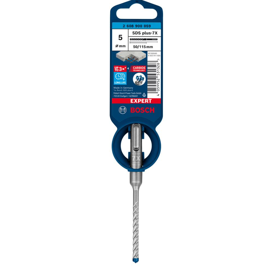 BOSCH EXPERT SDS PLUS-7X HAMMER DRILL BIT 5 X 50 X 115 MM (2608900059)