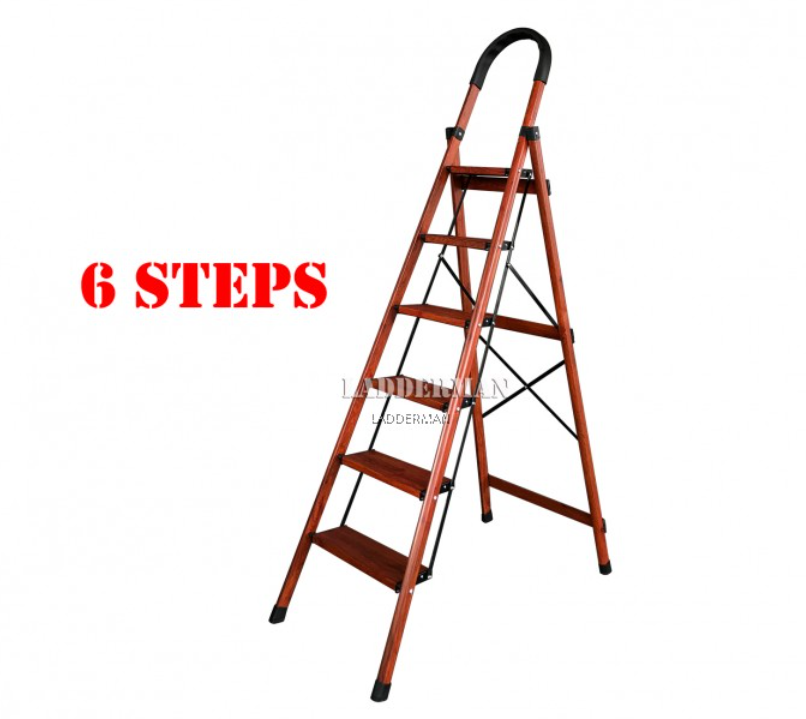 6 STEP WOOD GRAIN ALUMINIUM STEP LADDER