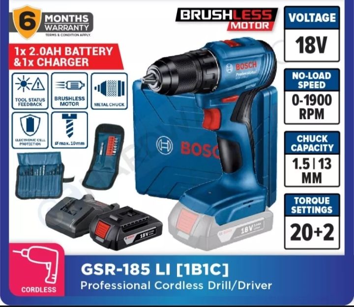 BOSCH GSR 185-LI PROFESSIONAL CORDLESS DRILL OCHA BOSCH GSR 185-LI PROFESSIONAL CORDLESS DRILL NEW MODEL REPLACEMENT GSR -180 LI