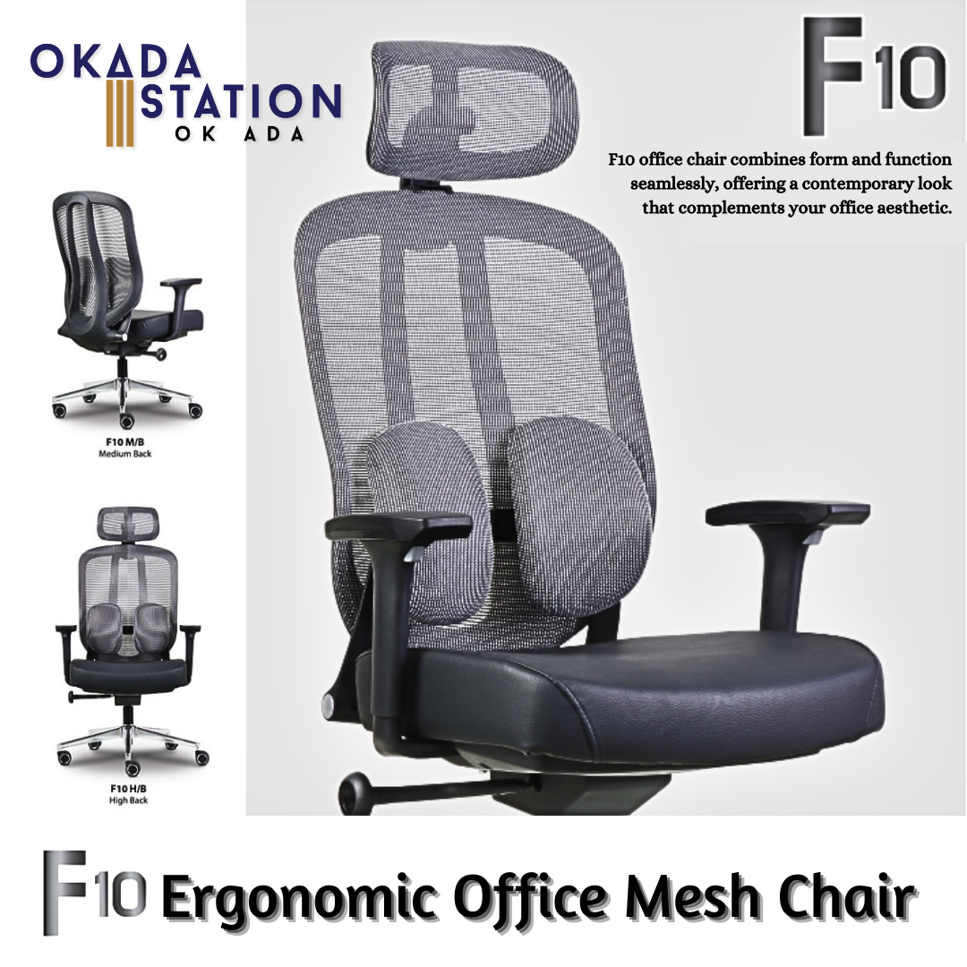 CLASSIC CHAIR F10 ERGONOMIC OFFICE MESH CHAIR WITH CHROME LEG - ALL SIZE / CLASSIC CHAIR / MESH SERIES / F10 SERIES / ERGONOMIC OFFICE CHAIR / ERGONOMIC MESH CHAIR / PU LEATHER / MESH CHAIR / OFFICE CHAIR / CHAIR / F10