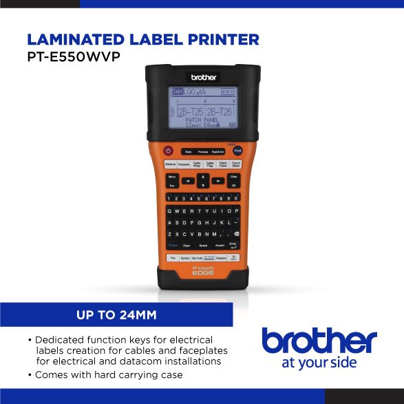 Brother PT-E550WVP Industrial Portable Handheld Label Sticker Wifi Printer