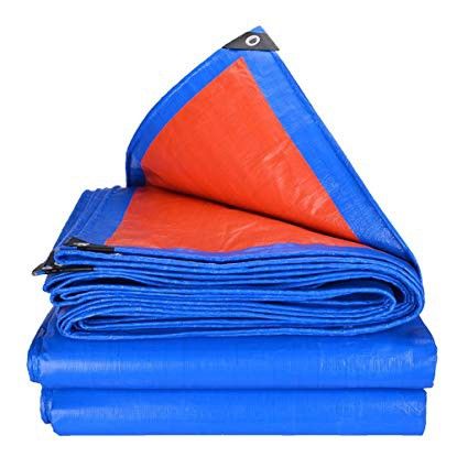 OEM Blue Orange PE Tarpaulin Canvas [20ft x 20 ft]