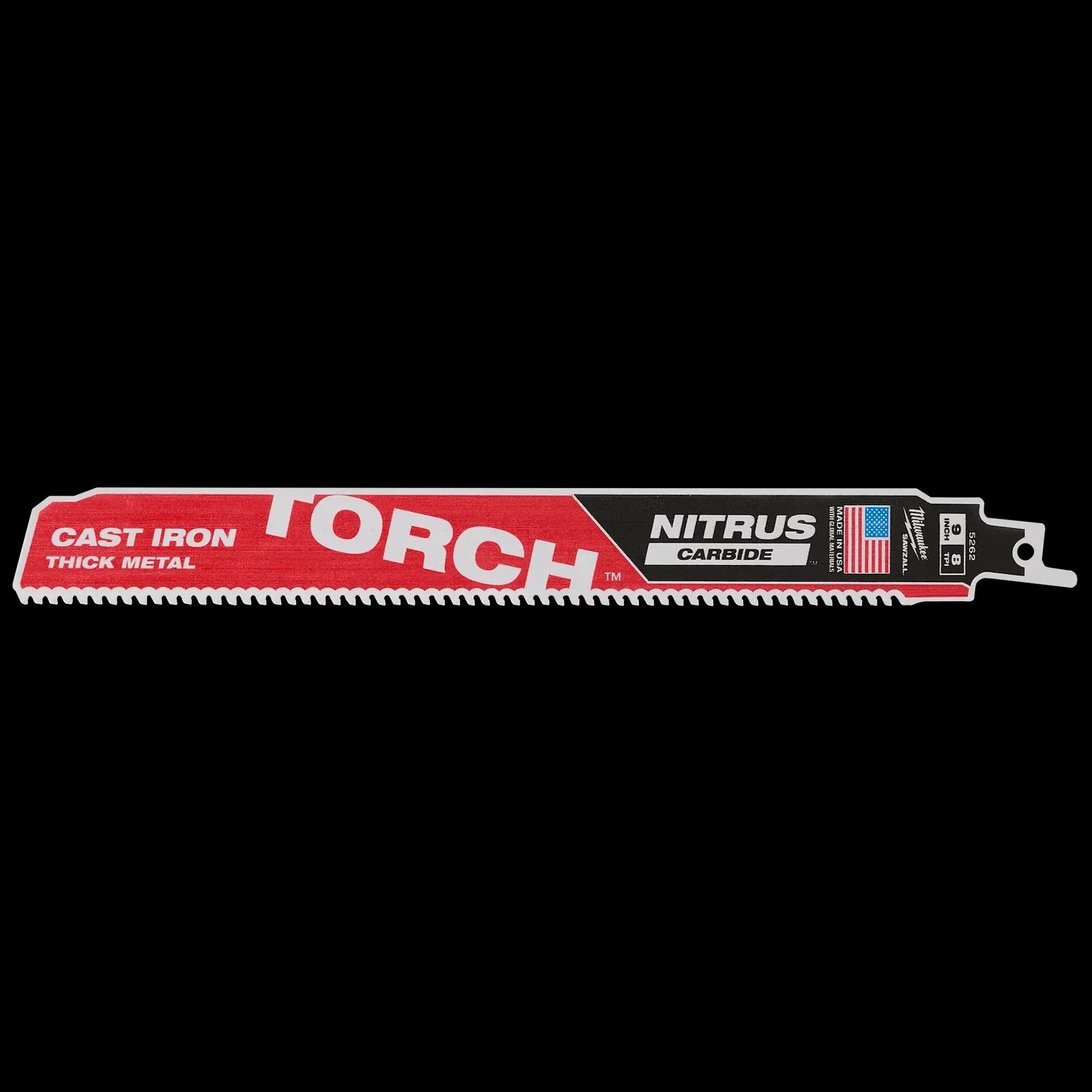 MILWAUKEE 9" 8 TPI TORCH™ w/ Nitrus Carbide SAWZALL™ Blade For Cast Iron Thick Metal (1pc)