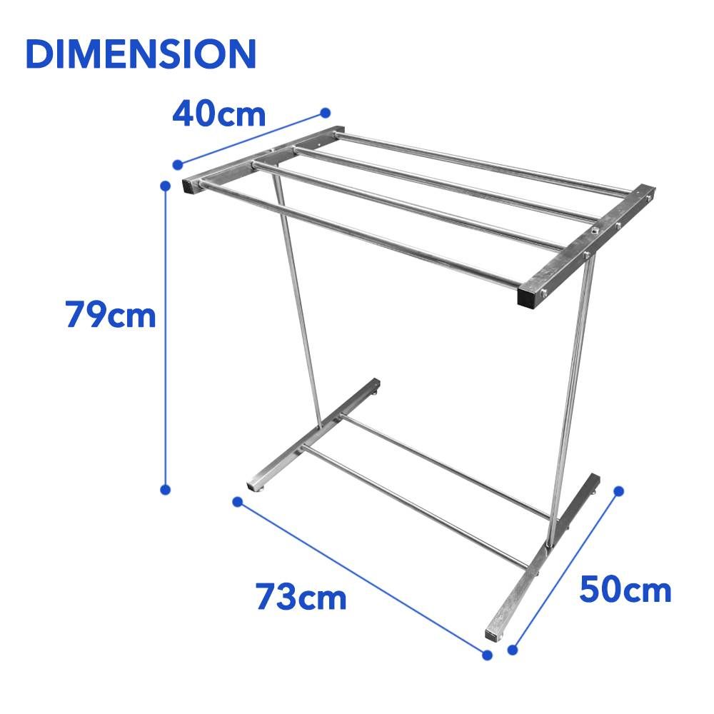 QS Stainless Steel Towel Stand Rack Cloth Drying Rack Clothes Hanger Floor Standing