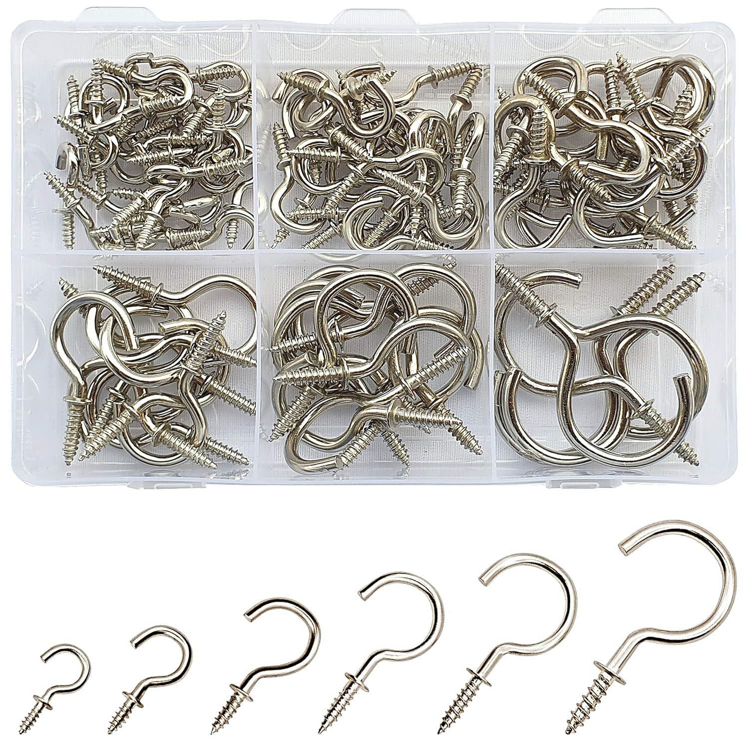 Nickel Plated Screw Hook(1 Box=100pcs)