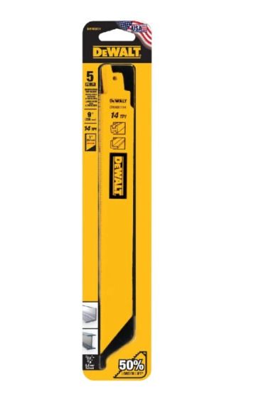 Dewalt DEWALT  9IN 14 TPI RECIP SAW BLD 5 CT