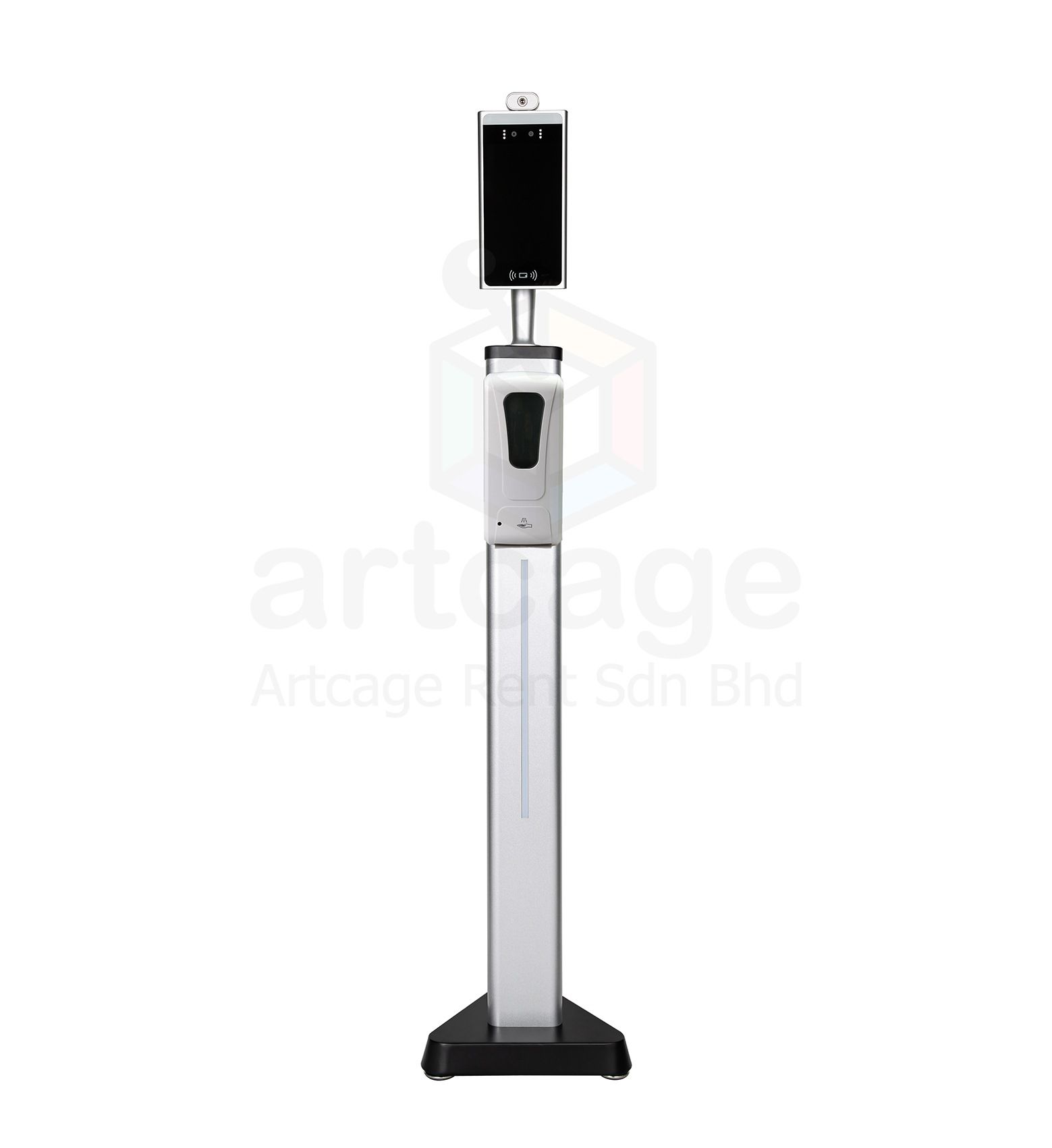 QS Smart Face Recognition Thermometer and Hand Sanitizer Dispenser 1,000ml with Stainless Steel LED Heavy Duty Stand (With Installation) 1 year warranty
