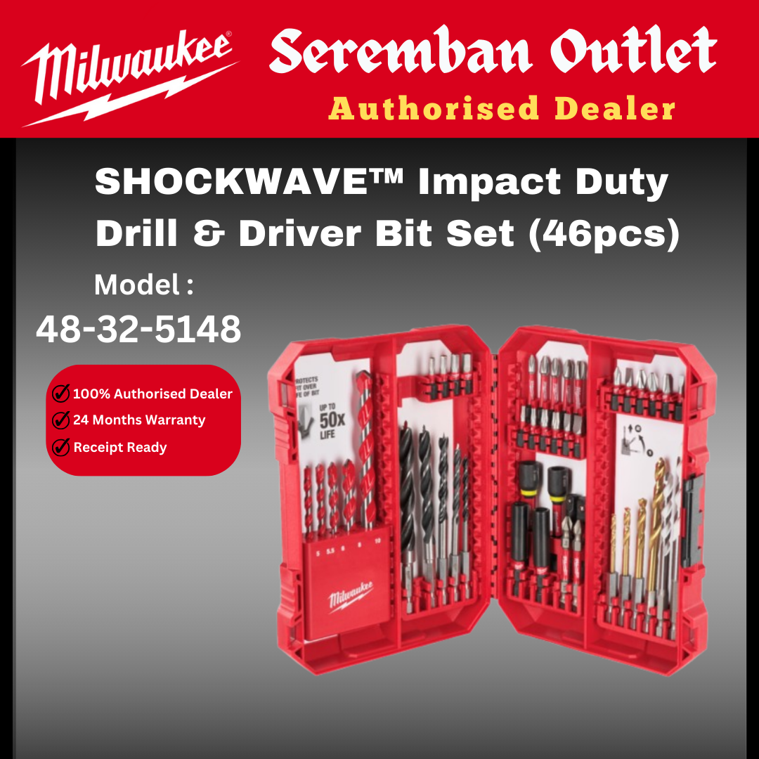 Milwaukee SHOCKWAVE™ Impact Duty Drill & Driver Bit Set (46pcs) / Screw Bit / Drill Bit / Driver Bit Set