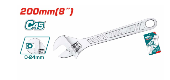 TOTAL - Adjustable Wrench (Industrial) - 8''(T THT101083) , 10''(T-THT1010103) & 12''(T-THT1010123) / Wrench / Adjustable Wrench (LOCAL SUPPLIER/ FAST DELIVERY)
