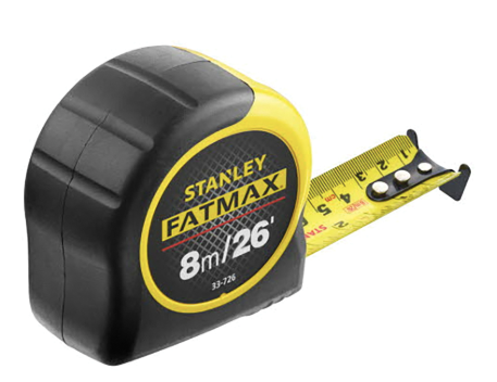 TAPE MEASURE - SAE / METRIC 8M/25FT STANLEY FATMAX 33-726