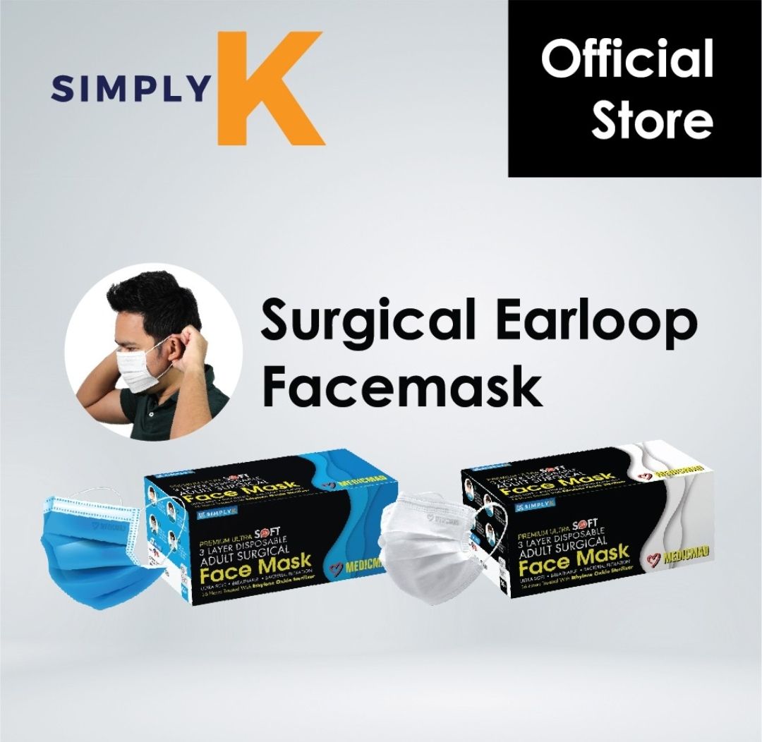 SimplyK Surgical Face Mask 3ply Medical Face Mask #Ultra Soft#3