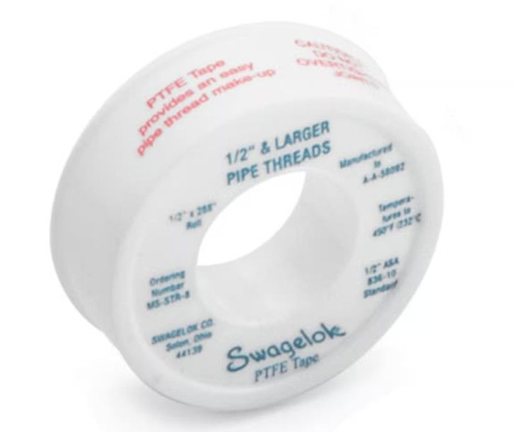 Swagelok PTFE Teflon Tape - Male Tapered Pipe Thread Sealant, 1/2" x 288'' roll (12.7 x 732cm), PN: MS-STR-8 (10 PCS/BOX)