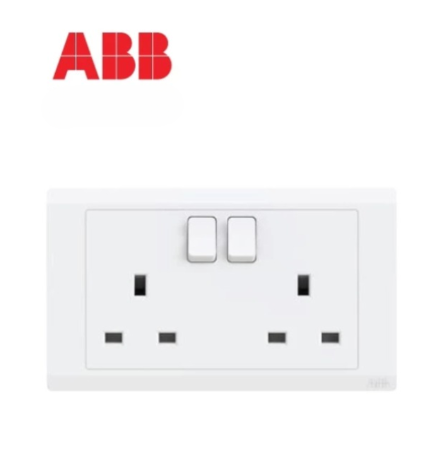 ABB INORA 2 GANG 13A SWITCHED SOCKET SP WHITE (BL227)