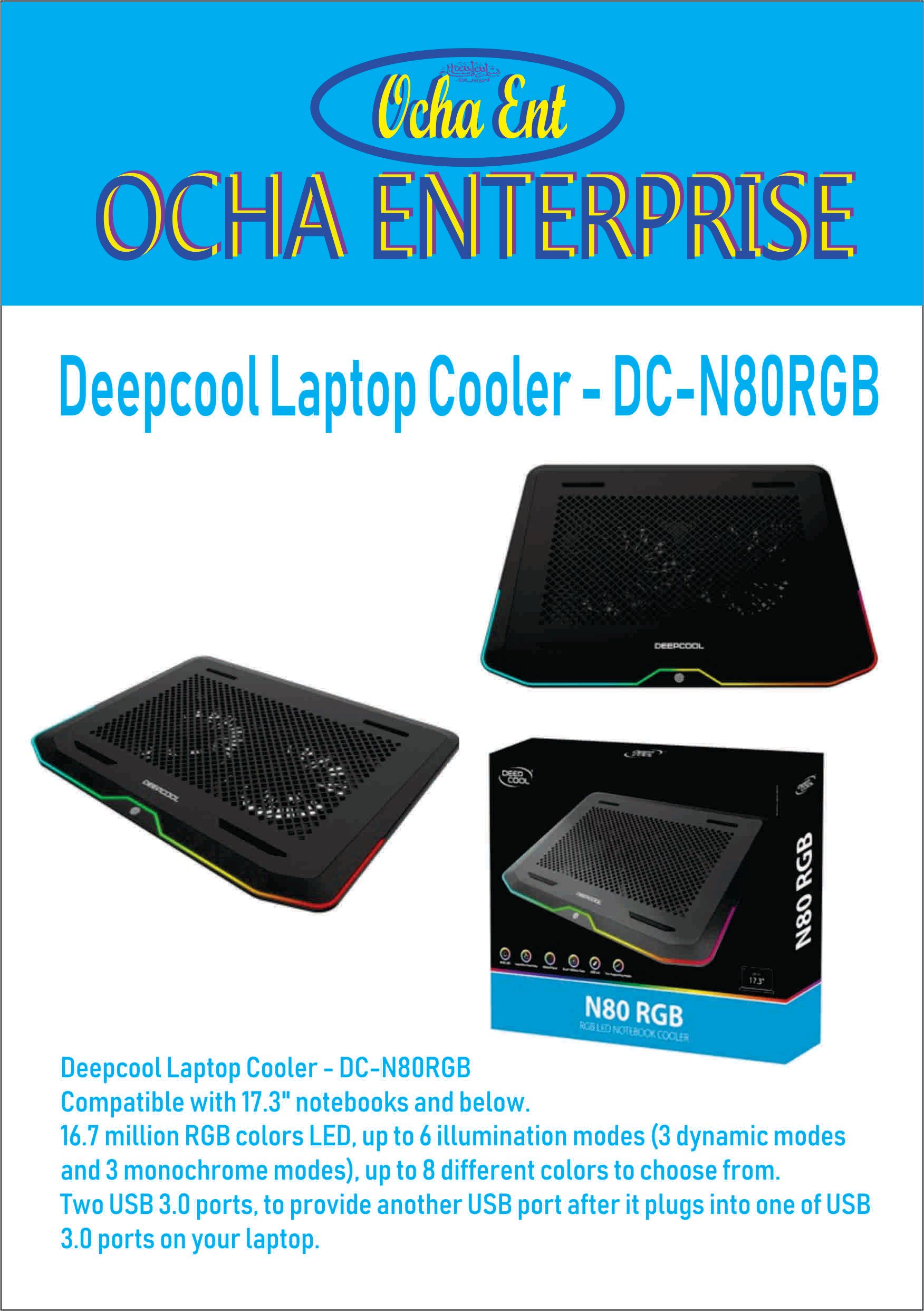 Deepcool Laptop Cooler - DC-N80RGB