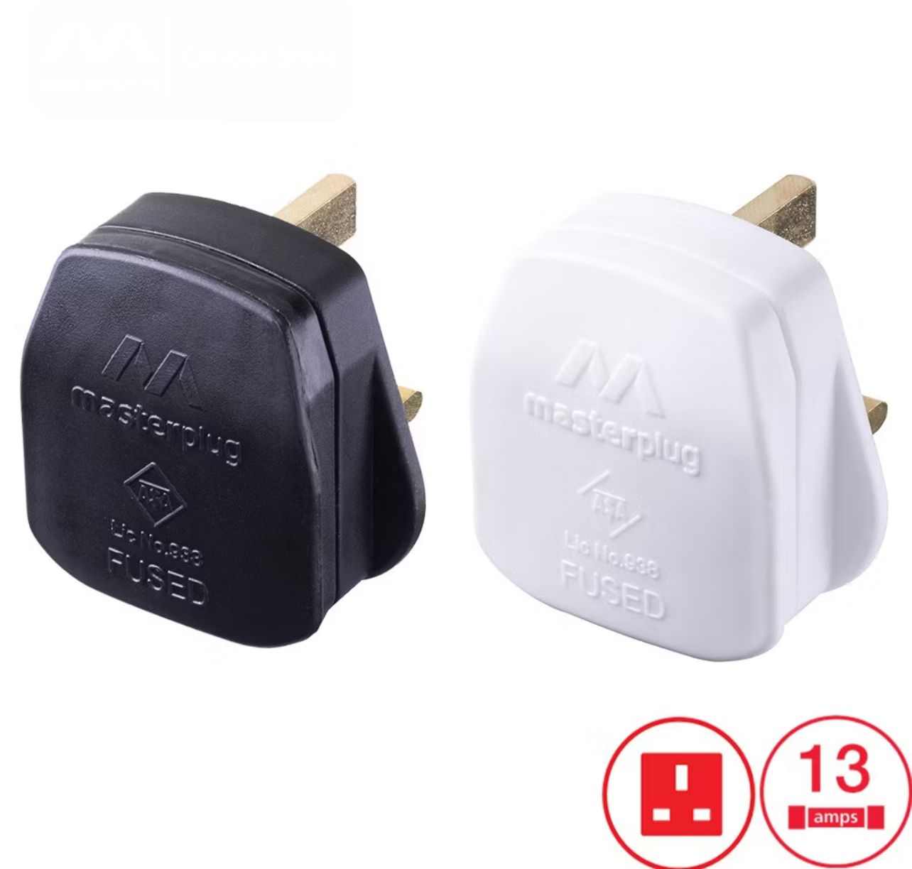 Masterplug Basic Rewireable Fitted with 13A Fuse and Sleeved 3-Pin Main Plug SIRIM certified Type G Power Plug
