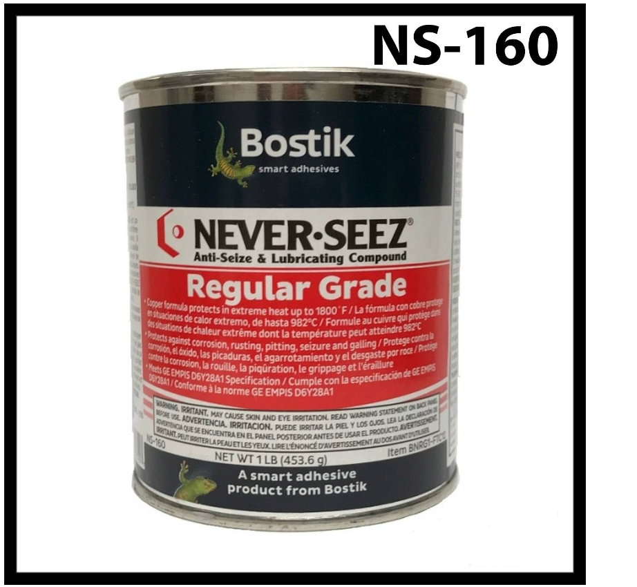 BOSTIK NEVER-SEEZ NS-160 REGULAR GRADE 1 LB ANTI SEIZE LUBRICATING COMPOUND 454.4G FLAT TOP CAN
