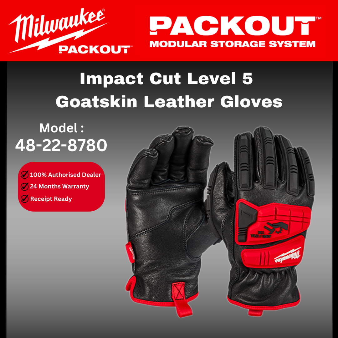 Milwaukee Impact Cut Level 5 Goatskin Leather Gloves / 48-22-8781 / Leather Gloves / Cut Proof Gloves / Sarung tangan / Heavy Duty Hand Gloves