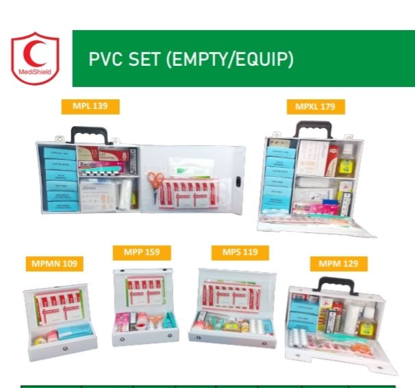 MEDISHIELD FIRST AID KIT EQUIPPED PVC BOX/SET ALL SIZE KITS