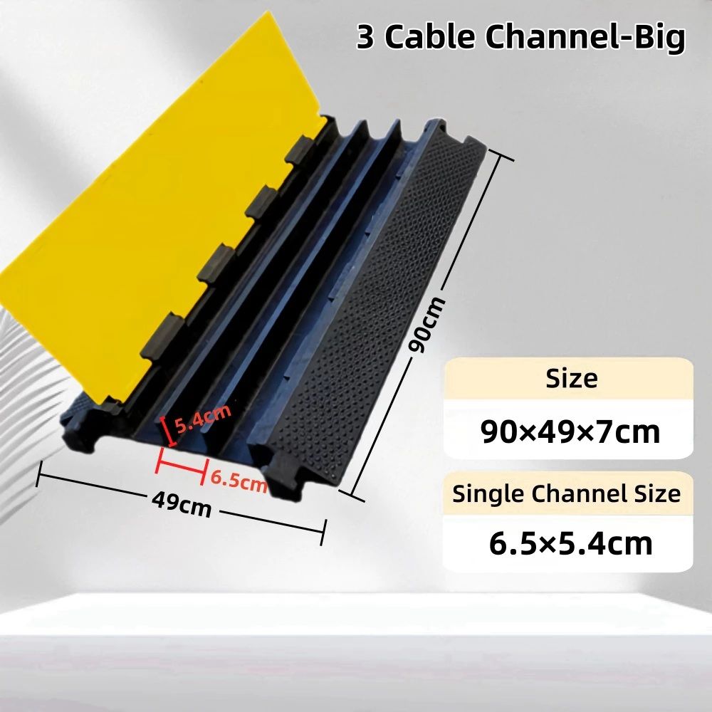 OEM Rubber Cable Hump Speed Bump 3 Cable Channel Protector Ramp