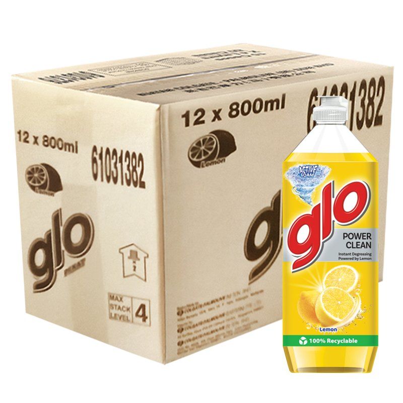 GLO PENCUCI PINGGAN LEMON 800ML [LOOSE] | 12 X 800ML [CARTON]