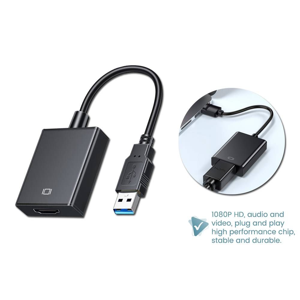 STPlus USB TO HDMI CONVERTER DUAL SCREEN DIFFERENT DISPLAY HD VIDEO ADAPTER EXPANSION HUB SUPPORT 1080 FULL HD & HDCP