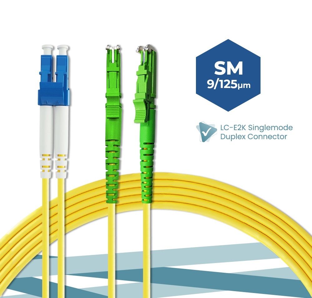OEM LC/UPC-E2K/APC Singlemode Duplex Fiber Optic Patch Cable