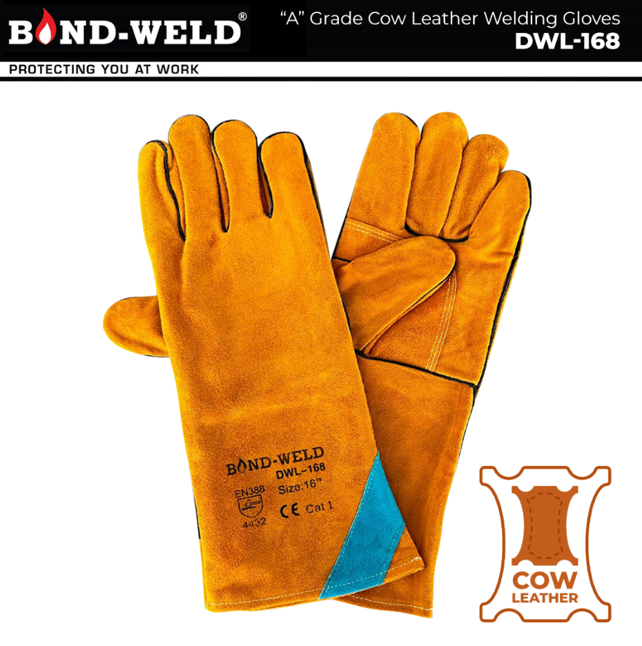 BOND-WELD WELDING GLOVES GRADE-A COW LEATHER (DWL-168)