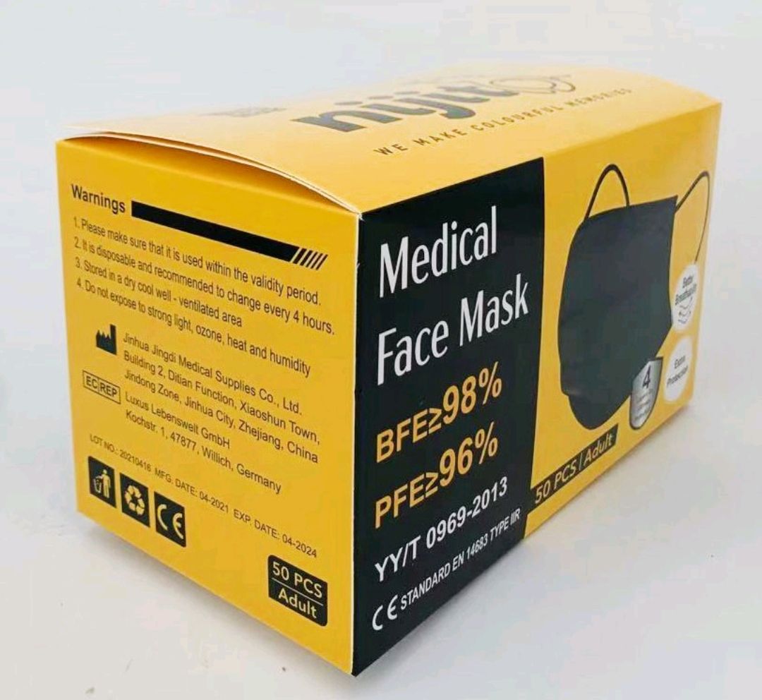 Nijit 4 Ply Disposable Adult Protective Face Mask Ear Loop Adult Size