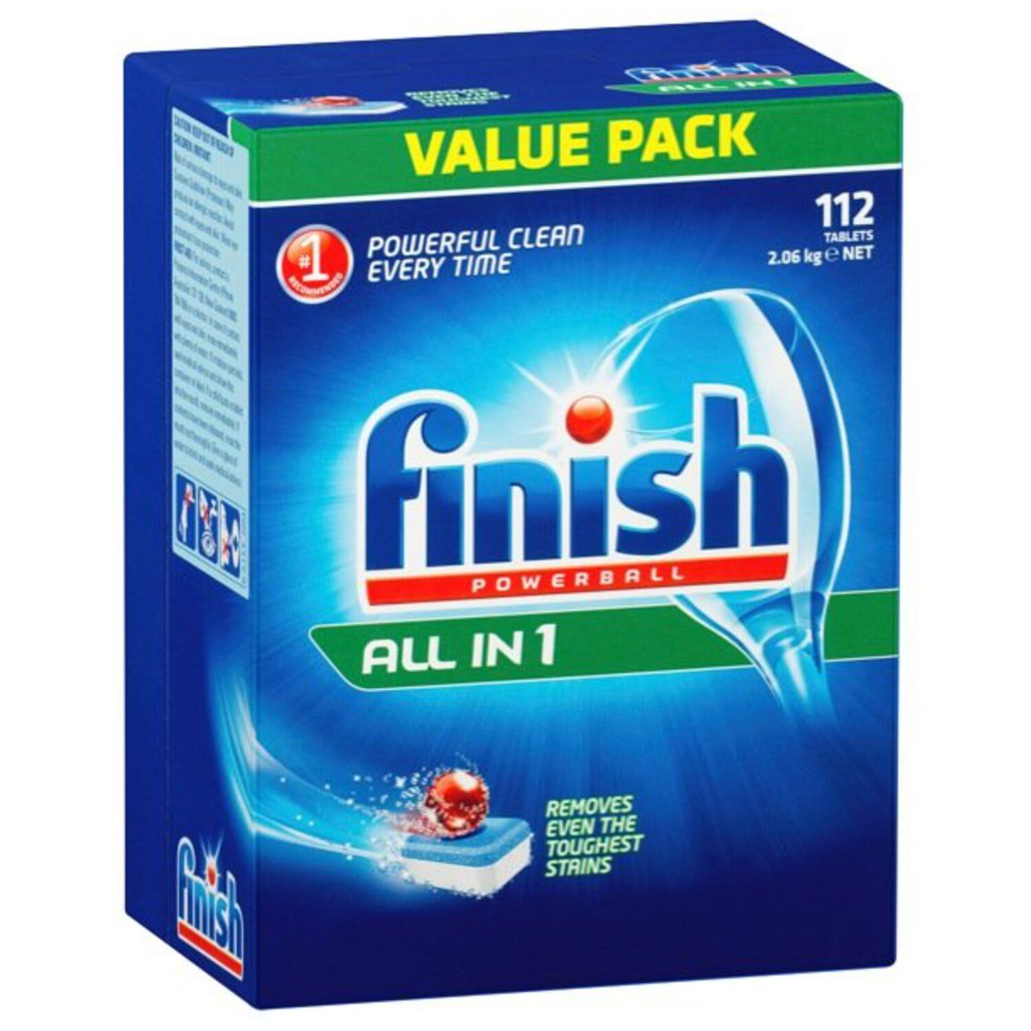 Finish *Finish 112tabs Powerball Dishwasher Detergent Dish Cleaner Tabs Cleaning Dishwashing Concentrate tablet