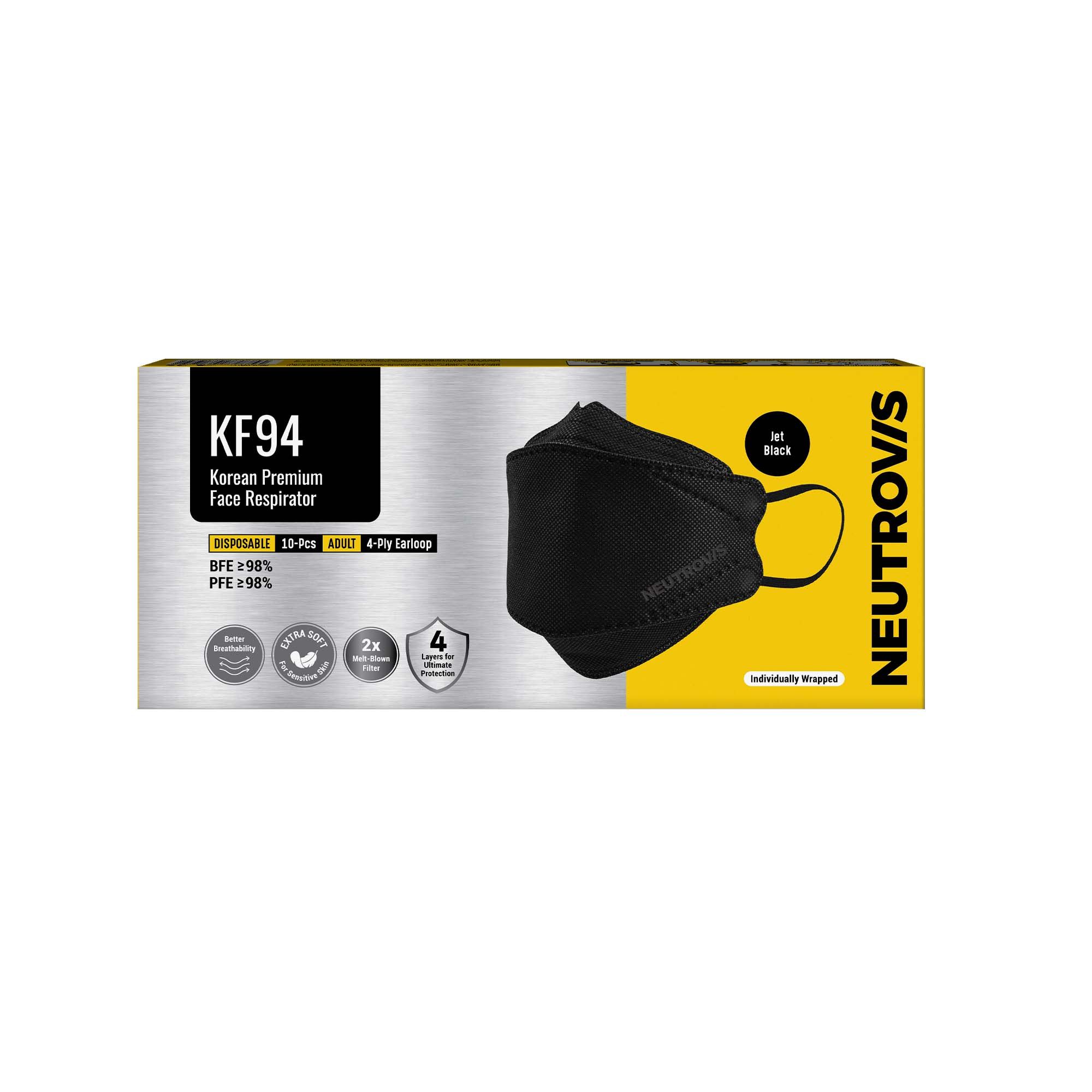 NEUTROVIS KF94 EAR LOOP BLACK (4 PLY) 10 pcs/1 box