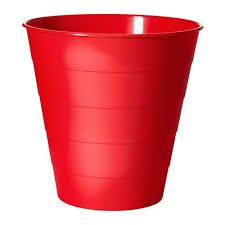 QP Plastic Bin Red 28cm Height