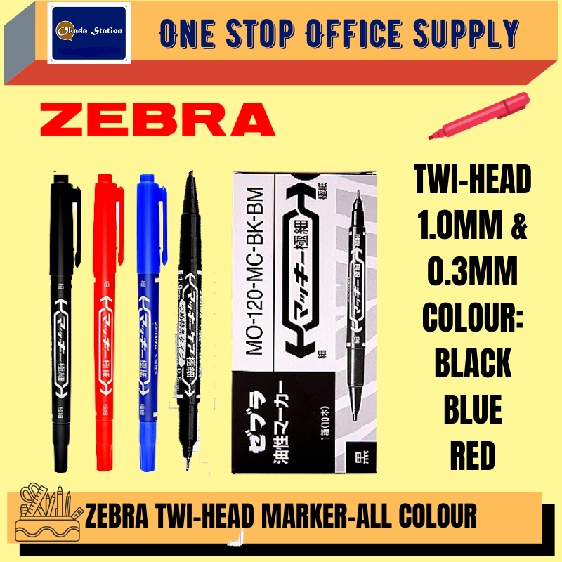 ZEBRA / MARKER PEN / MCKEE / DOUBLE HEAD MARKER / PERMANENT / MARKER / PEN MARKER / ZEBRA MARKER / ZEBRA MCKEE