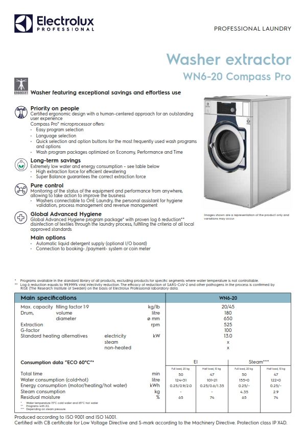 Electrolux *Electrolux Washer Extractor WN6-20