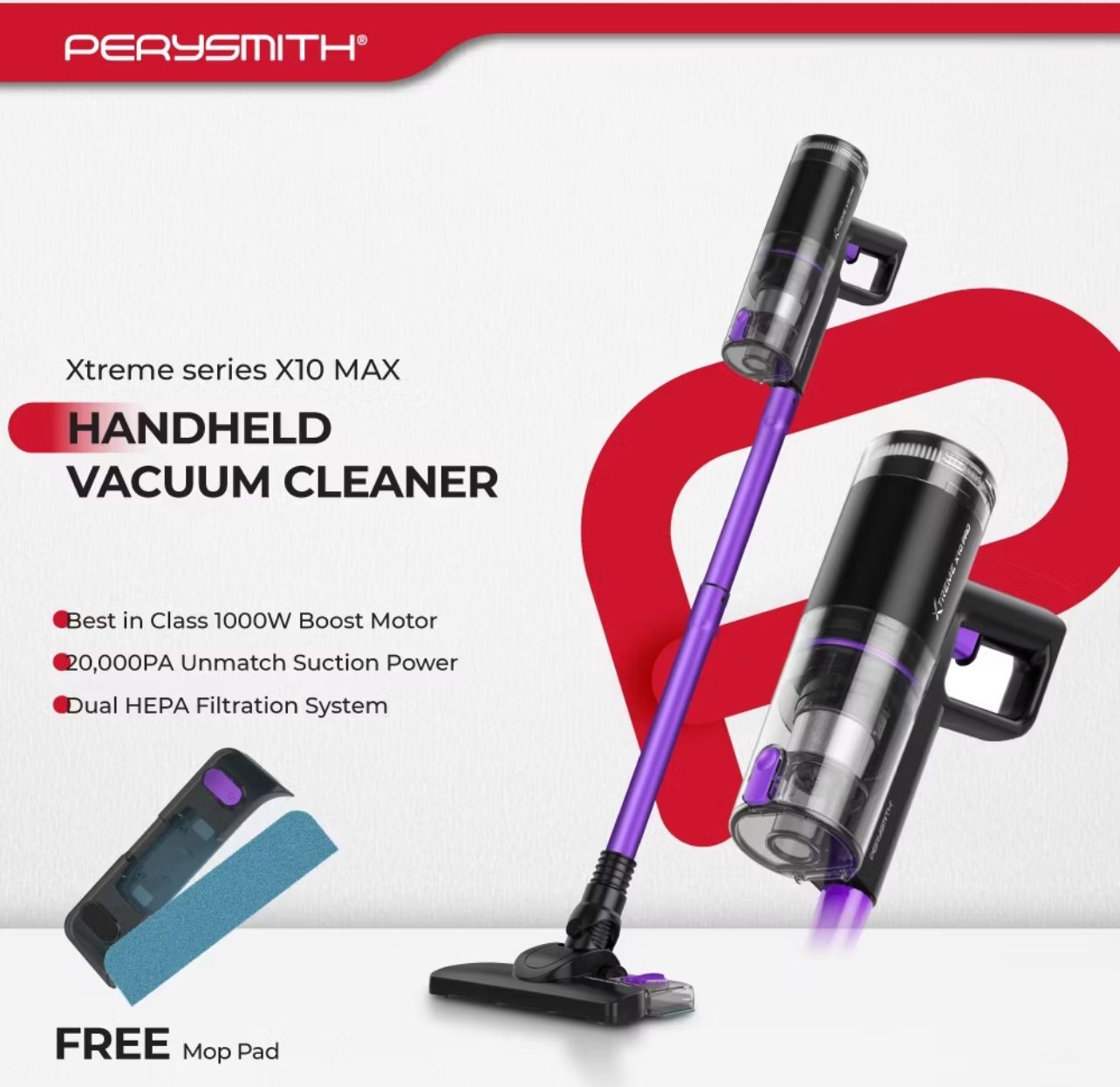 PerySmith Handheld Vacuum Cleaner Xtreme Series X10 Pro