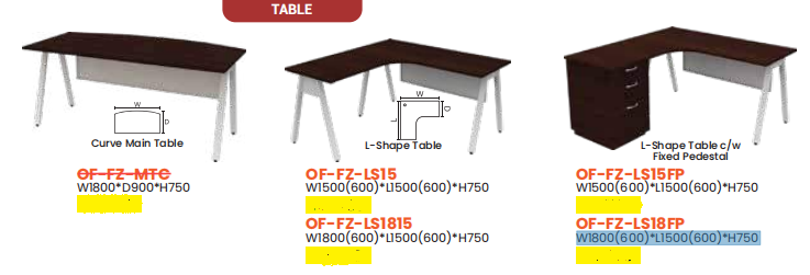 OFIS FUZE SERIES TABLES _ WALNUT