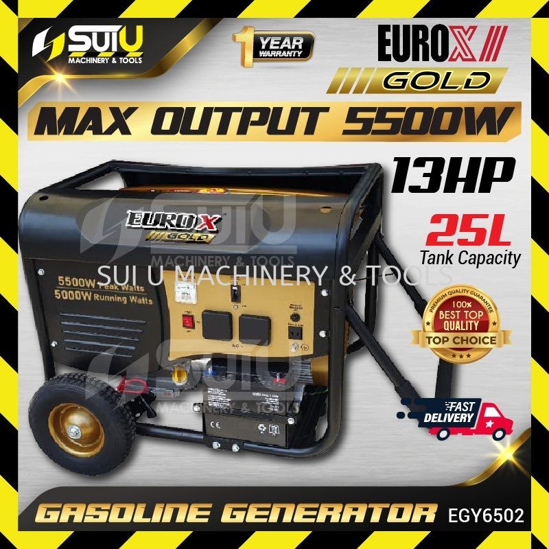 EUROX GOLD EGY6502 13HP 4-Stroke Heavy Duty Gasoline Generator 5500W - Free delivery