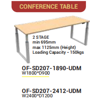 OFIS HEIGHT ADJUSTABLE DESK SERIES CONFRENCE TABLE / 2 STAGE MIN 695MM MAX 1125MM (HEIGHT) LOADING CAPACITY - 150KGS