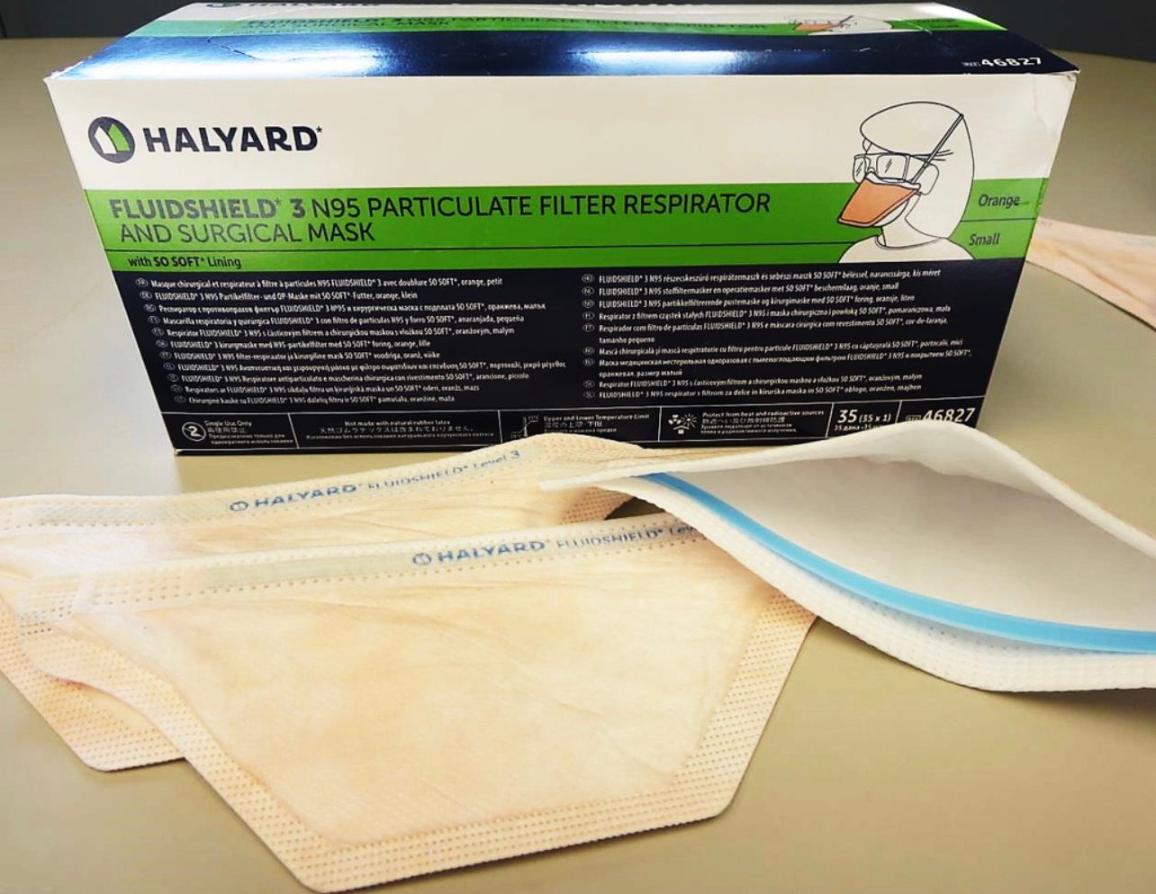 Halyard N95 Face Mask 1 pcs Halyard Fluidshield Level 3 N95 particulate filter respirator and surgical mask