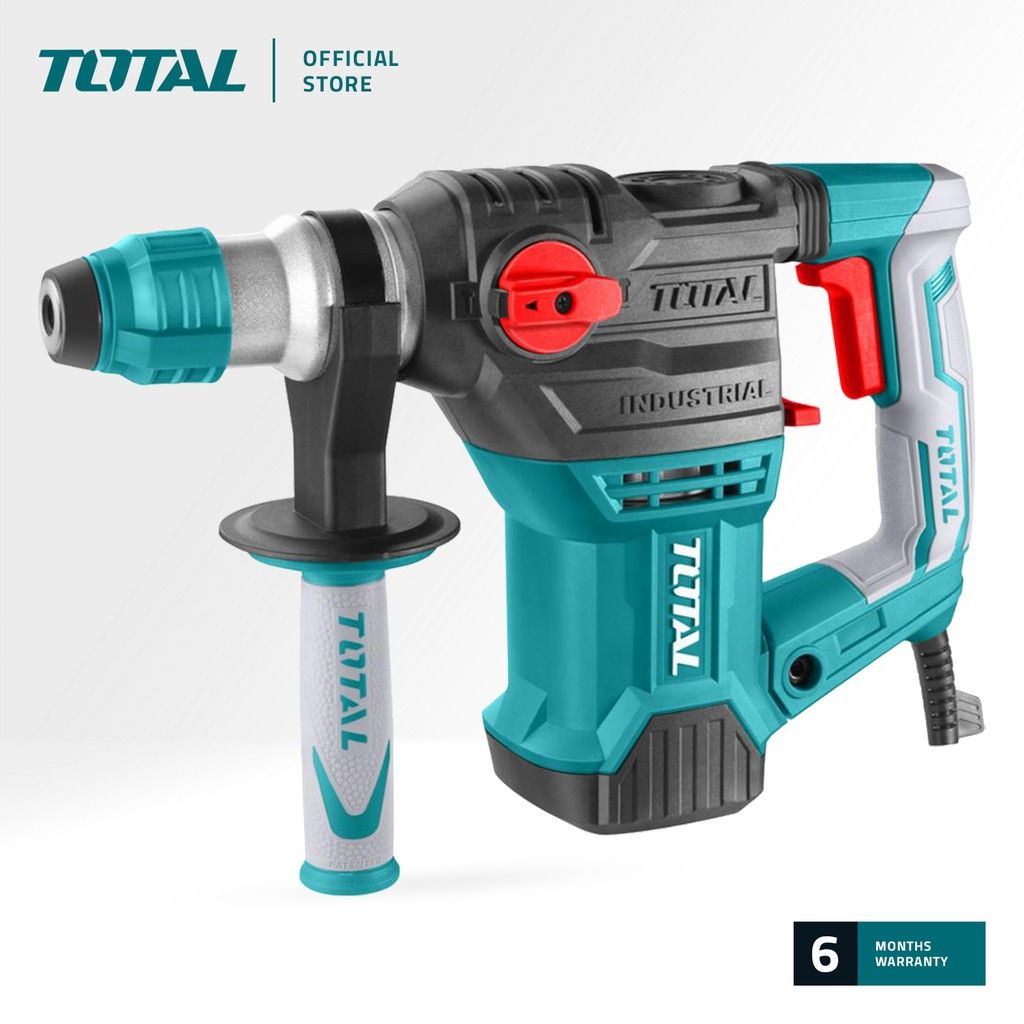 TOTAL TH1153216 ROTARY HAMMER (MACHINES COMES WITH 3 FUNCTIONS: DRILLING HAMMER DRILL AND CHISELING. SDS+ STANDS FOR SLOTTED DRIVE SYSTEM PLUS.)