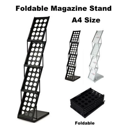 OEM Foldable A4 Size Magazine Newspaper Leaflet Brochures Display Rack