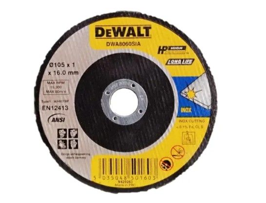 Dewalt 105 x 1 x 16 Inox Cutting Wheel T1 50Pc