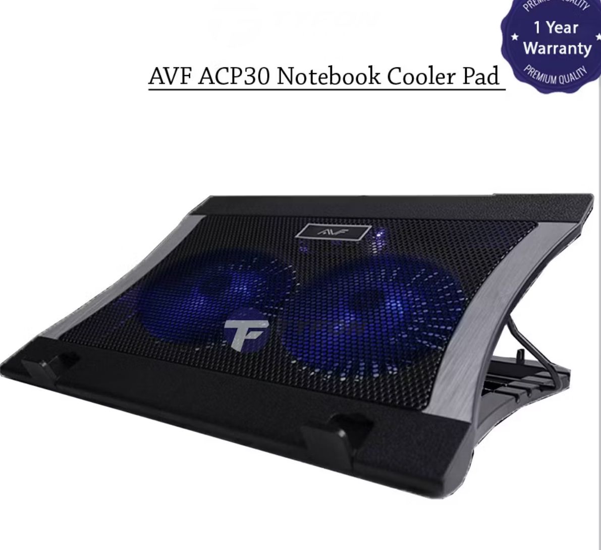 AVF ACP30 Notebook Cooler Pad 2x12cm LED Fan