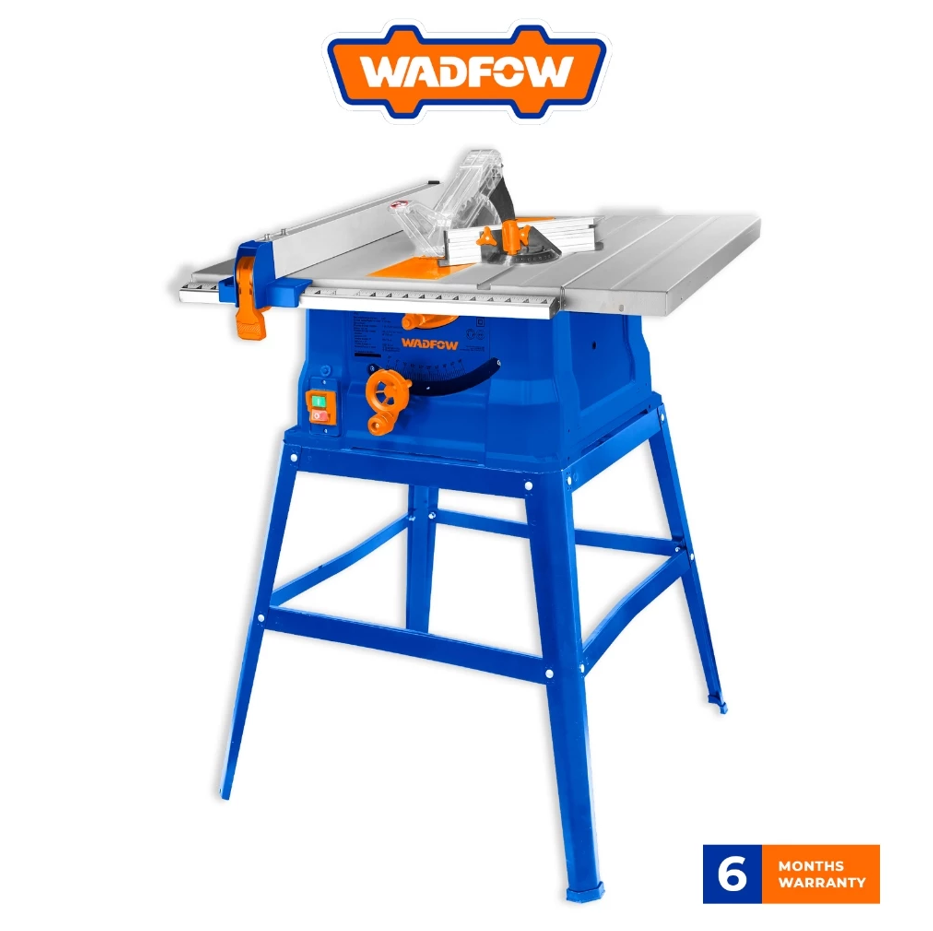 WADFOW TABLE SAW (1500W) 254MM BLADE W/ GUARD + RIP FENCE + MITRE GAUGE + PUSH STICK + STAND (WTS1A1500)